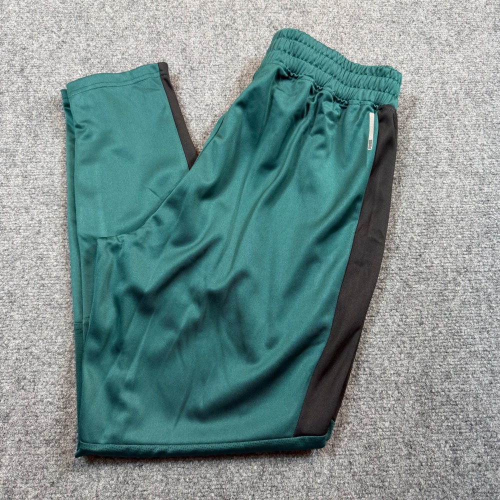 Puma Mens dryCELL Training Pants Teal Green Black Tapered Soccer Joggers Size M